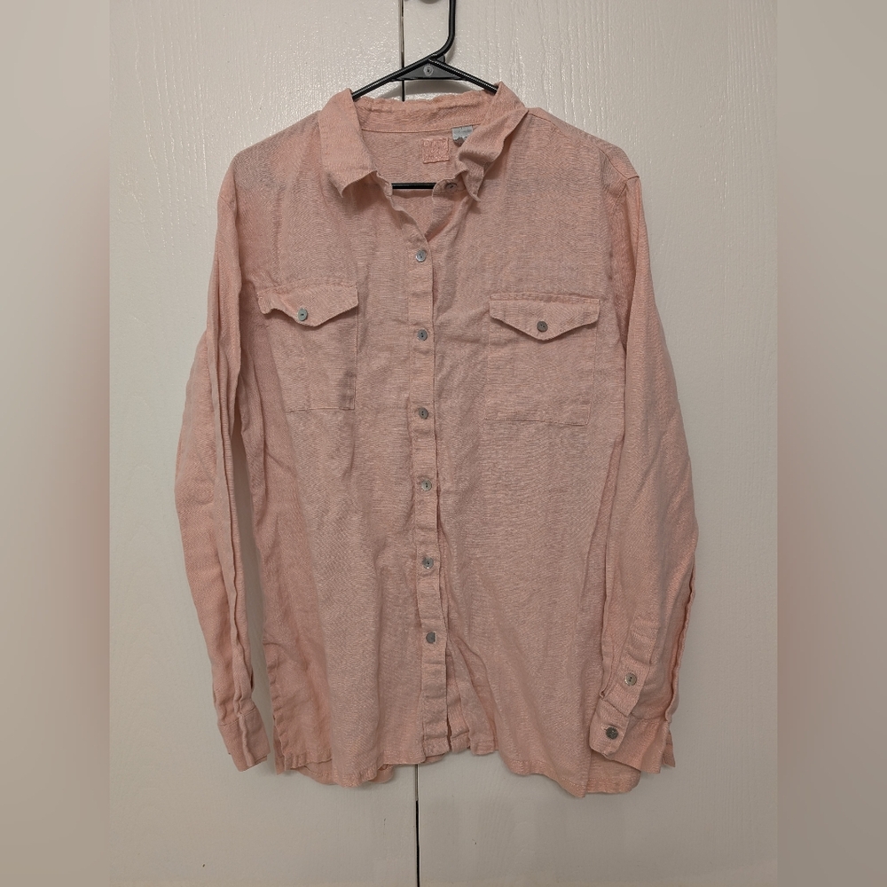 Lino By Chincos 100% Linen Blouse Size 2/Large